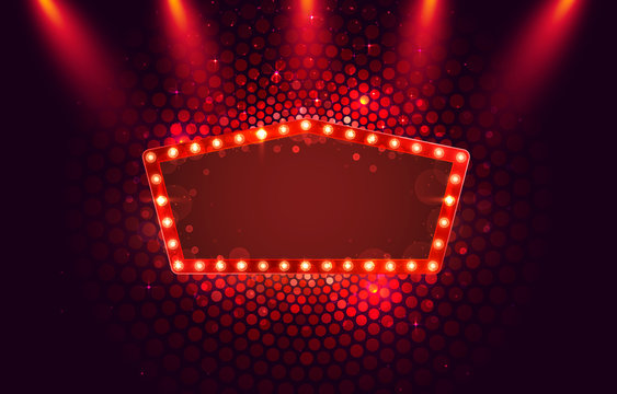 Red frame retro billboard, blank showtime text.