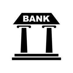 Bank building icon vector