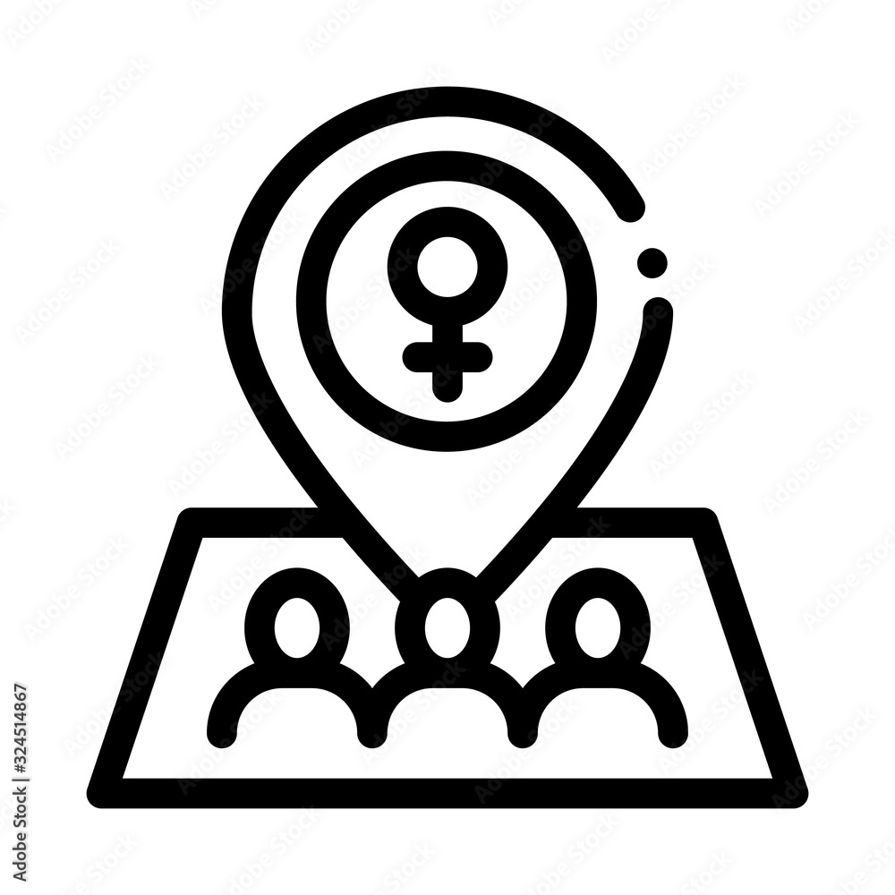 Poster gps mark location icon vector. outline gps mark location sign. isolated contour symbol illustration