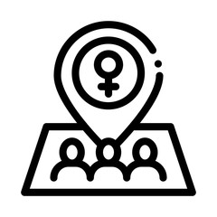 Gps Mark Location Icon Vector. Outline Gps Mark Location Sign. Isolated Contour Symbol Illustration