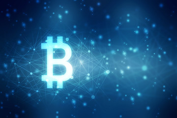 3d rendering bitcoin sign currency