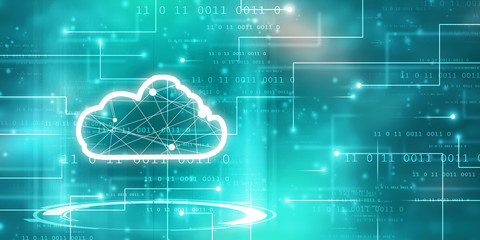 Fototapeta premium 2d rendering technology Cloud computing 
