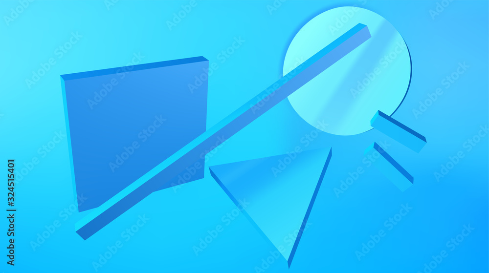 Poster Abstract background with blue shapes in modern avantgarde style