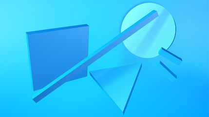 Abstract background with blue shapes in modern avantgarde style