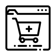 Online Pills Shop Icon Vector. Outline Online Pills Shop Sign. Isolated Contour Symbol Illustration