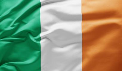 Waving national flag of Ireland