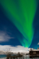 polar lights on Kvaloeya island near Tromsoe, northern Norway, landscapephotography