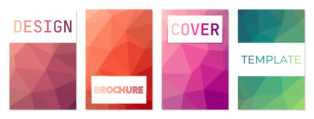 Set of geometric covers. Can be used as cover, banner, flyer, poster, business card, brochure. Beautiful geometric background collection. Classy vector illustration.