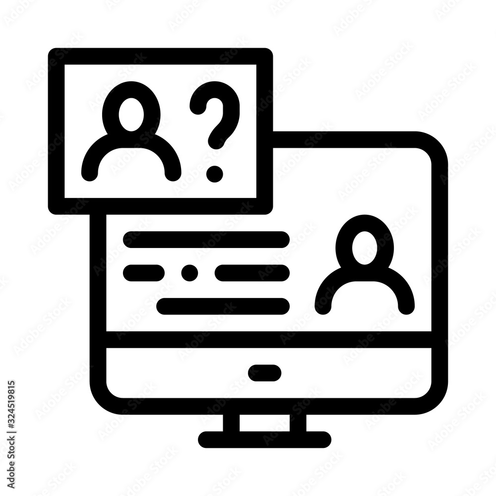 Poster message on display icon vector. outline message on display sign. isolated contour symbol illustratio