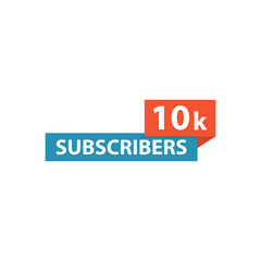 10k subscribers icon flat style