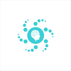 brain and medical water logo concept. Health water logo designs vector