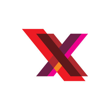 modern red letter x square diagonal group logo design
