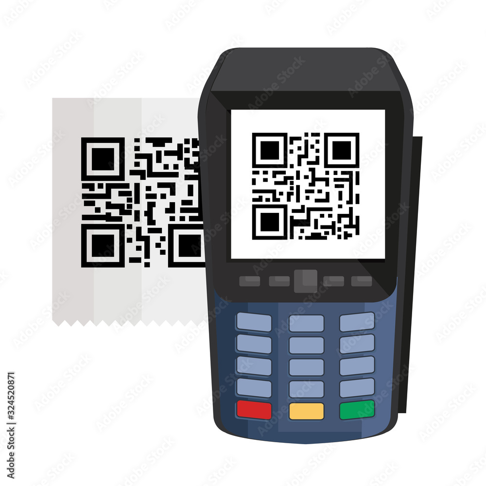 Poster dataphone with scan code qr vector illustration design