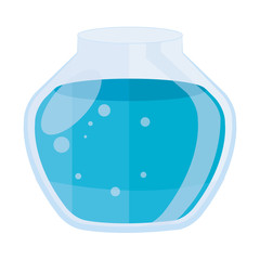 round glass fish bowl isolated icon vector illustration design