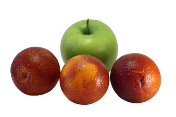Red oranges and green apple