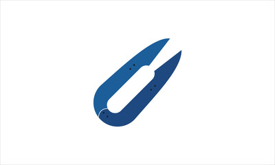 Scissors icon flat style graphical symbol.