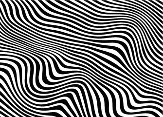 Beautiful modern background of black and white wavy lines. Vector illustration