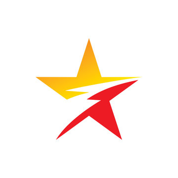 creative bright color star lightning electric logo design