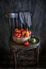 vegetables on a chair