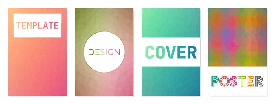 Report cover design. Can be used as cover, banner, flyer, poster, business card, brochure. Captivating geometric background collection. Awesome vector illustration.