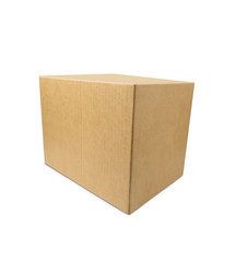 Closed carton box isolated on white with clipping path.square image