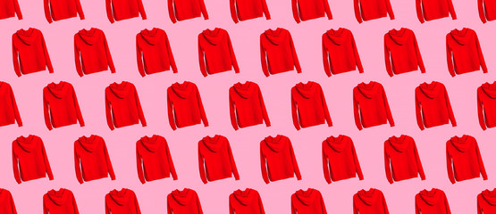 Obraz premium Seamless pattern. Fashion red hoodie Use for t-shirt, greeting cards, wrapping paper, posters, fabric print.