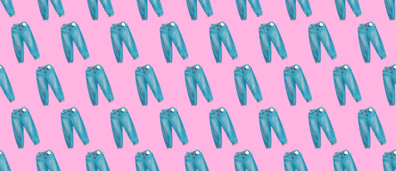 Seamless pattern.  Fashion vintage.jeans. Use for t-shirt, greeting cards, wrapping paper, posters, fabric print.