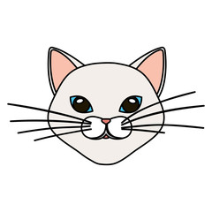 face of cat white isolated icon vector illustration design