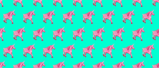 Seamless pattern.  Fashion unicorn toy.Use for t-shirt, greeting cards, wrapping paper, posters, fabric print.