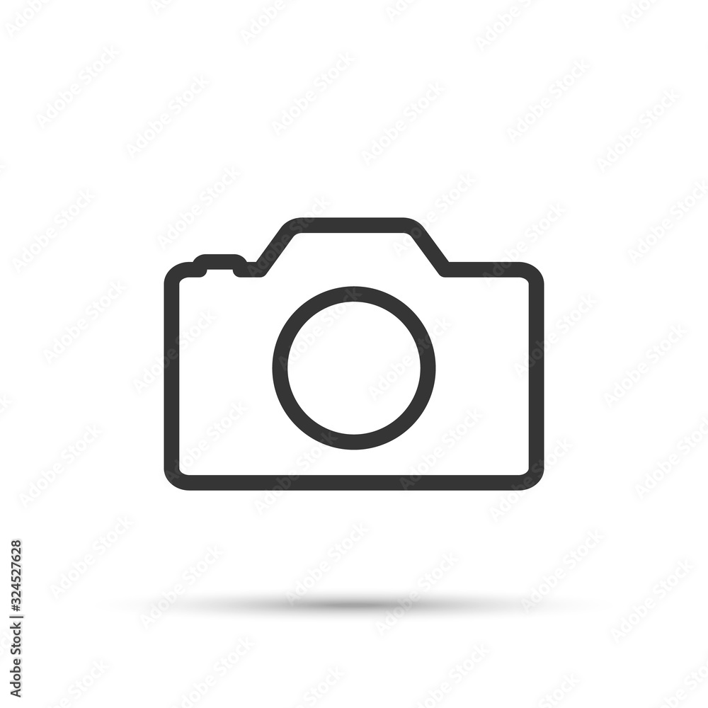 Aufkleber camera icon. photo camera thin line. vector