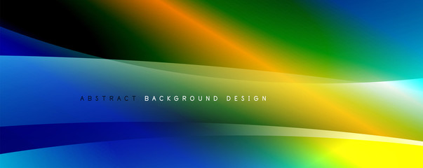 Wave liquid style lines with shadows and light on gradient background