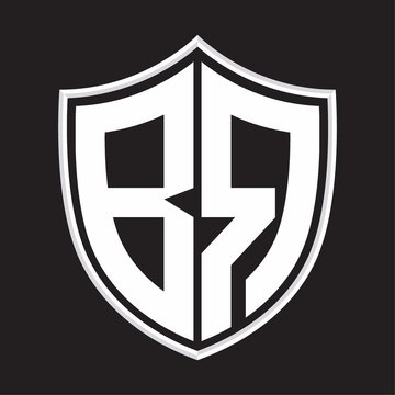 recommend clip art: BR Logo monogram with shield shape isolated on outline design template