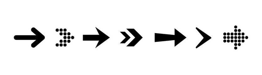 Black vector arrow. Set of arrows for the ui.