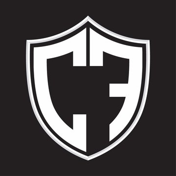 recommend clip art: CF Logo monogram with shield shape isolated on outline design template