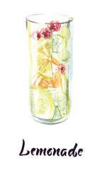 Illustration of glass of lemonade