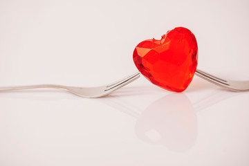 red heart on white background