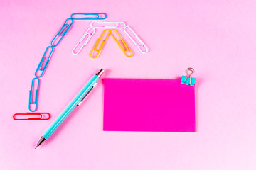 Desk with clip and notes for creativity