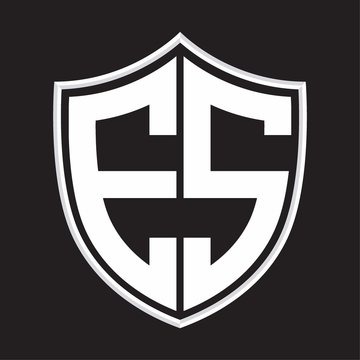 recommend clip art: ES Logo monogram with shield shape isolated on outline design template