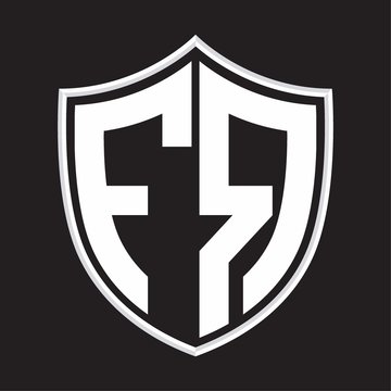 recommend clip art: FR Logo monogram with shield shape isolated on outline design template