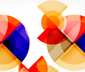 Obraz premium Abstract background, circle and triangle design round shapes overlapping. Geometric trendy template. Vector Illustration For Wallpaper, Banner, Background, Card, Book Illustration, landing page