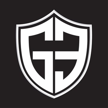 recommend clip art: GE Logo monogram with shield shape isolated on outline design template