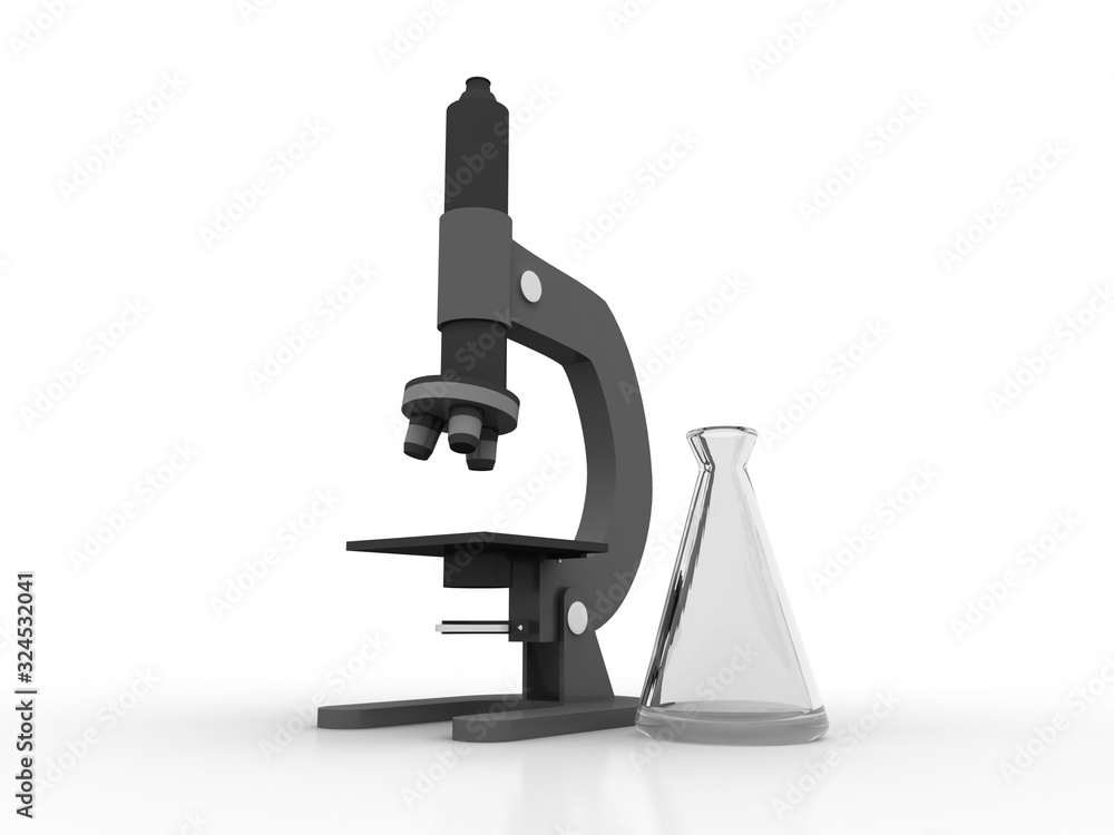 Poster 3d rendering microscope with becker