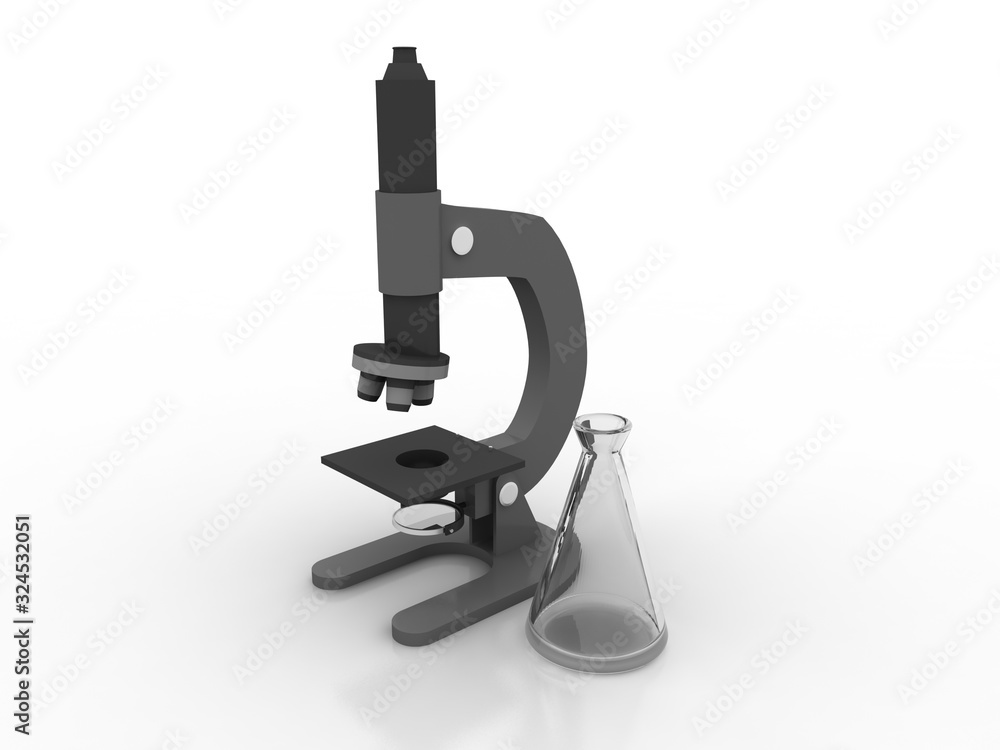 Poster 3d rendering microscope with becker