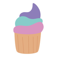 cute and delicious cupcake pastry vector illustration design