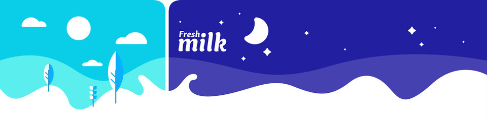 The original concept poster to advertise milk. Vector illustration.