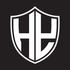 HY Logo monogram with shield shape isolated on outline design template