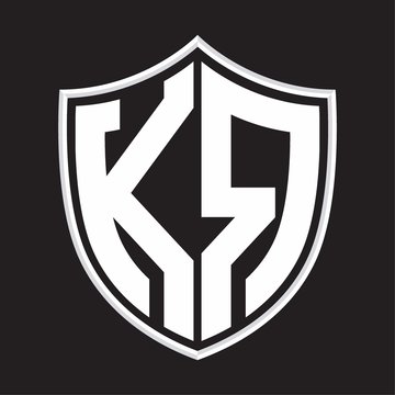 recommend clip art: KR Logo monogram with shield shape isolated on outline design template