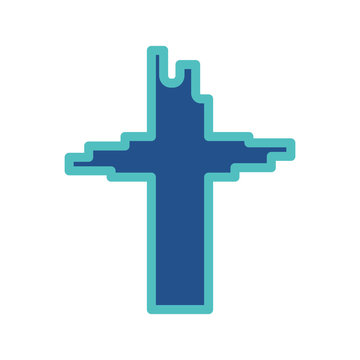 christian cross icon design, flat style icon collection