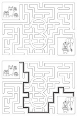 Easy cat maze - learning number 3