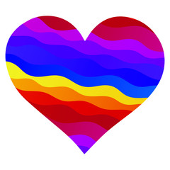 Colorful vector Heart icon. Love symbol Flat style. Design elements for Valentine's day